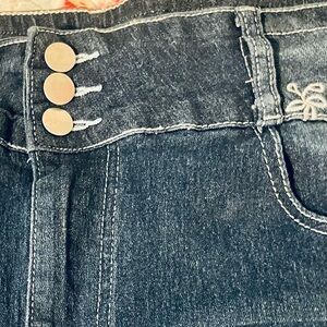 Maxi Length Denim Embroidered Skirt